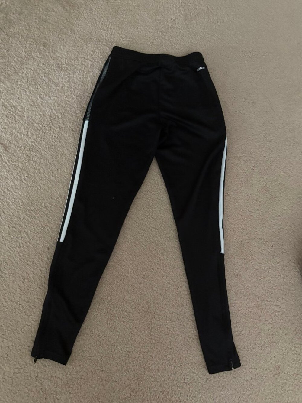 Adidas Track Pants Women’s Extra Small Black 3 Stripe AEROREADY